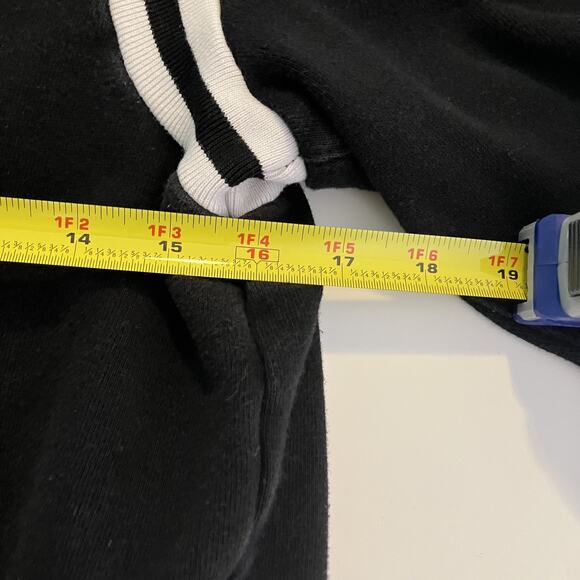 Volcom Hoodie Youth Large Black Thrifter Pullover Kangaroo Pocket Striped Sleeve - Picture 5 of 16